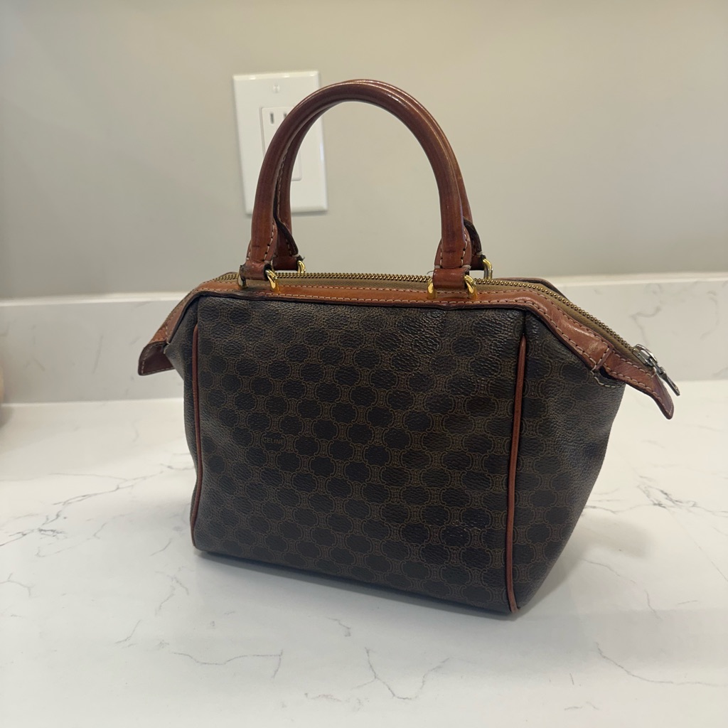 Vintage Celine Macadam Mini Boston Handbag